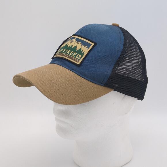 HippyTree Hat Cap Snap Back Blue Tan Mesh Trucker Patch Sustainable Mens Outdoor - Picture 5 of 12